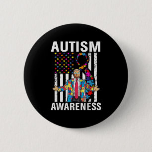 Badge Rond 5 Cm Sensibilisation à l'autisme Drôle Trump Soutien Au