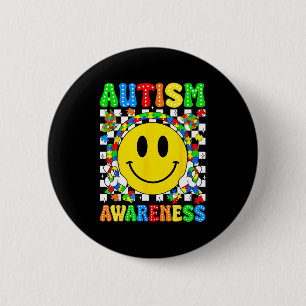Badge Rond 5 Cm Sensibilisation à l'autisme équipe d'autisme souti