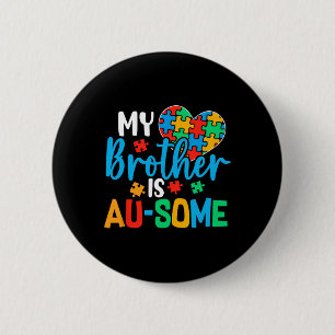 Badge Rond 5 Cm Sensibilisation à l'autisme Équipe de soutien pour