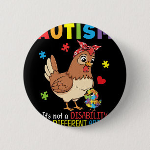 Badge Rond 5 Cm Sensibilisation à l'autisme Mère Poulet Capacité d