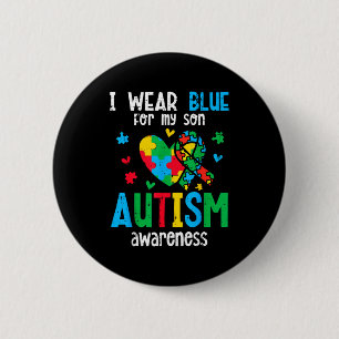 Badge Rond 5 Cm Sensibilisation à l'autisme porter du bleu pour fi