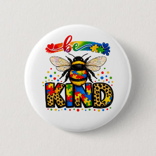 Badge Rond 5 Cm Sensibilisation à l'autisme Sois gentil
