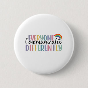 Badge Rond 5 Cm Sensibilisation à l'autisme Tout le monde communiq