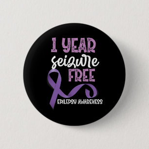 Badge Rond 5 Cm Sensibilisation à l'épilepsie 1 an Saisie Ruban gr
