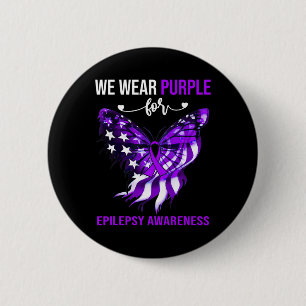 Badge Rond 5 Cm Sensibilisation à l'épilepsie 4 juillet Papillon p