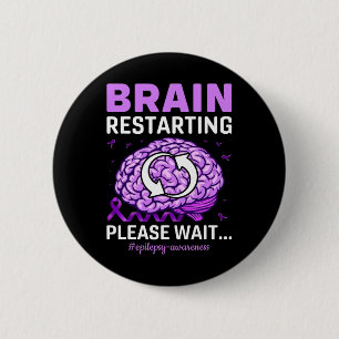 Badge Rond 5 Cm Sensibilisation à l'épilepsie Funny Cerveau redéma