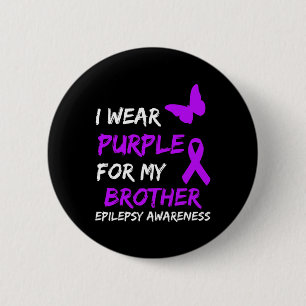 Badge Rond 5 Cm Sensibilisation À L'Épilepsie Je Porte Du Violet P
