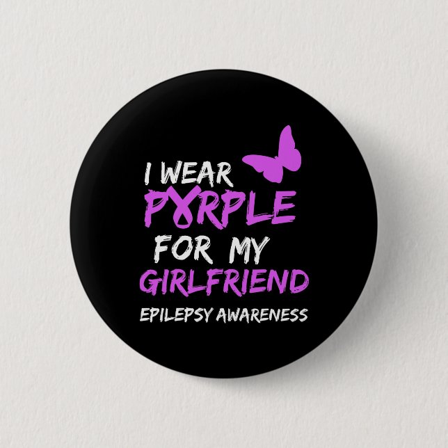 Badge Rond 5 Cm Sensibilisation à l'épilepsie Je porte le violet p (Devant)