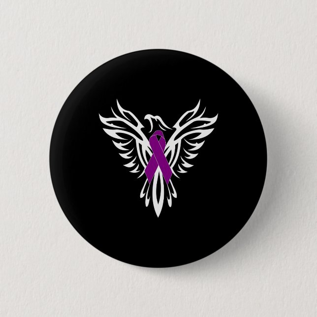 Badge Rond 5 Cm Sensibilisation à l'épilepsie Ruban violet Phoenix (Devant)