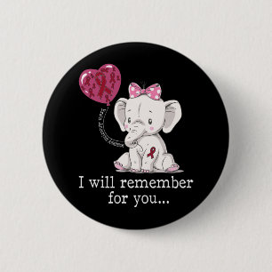 Badge Rond 5 Cm Sensibilisation à l'neurysme cérébral Eléphant