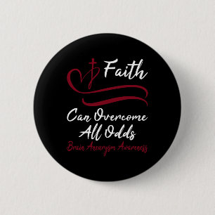 Badge Rond 5 Cm Sensibilisation à l'neurysme Croix chrétienne borg
