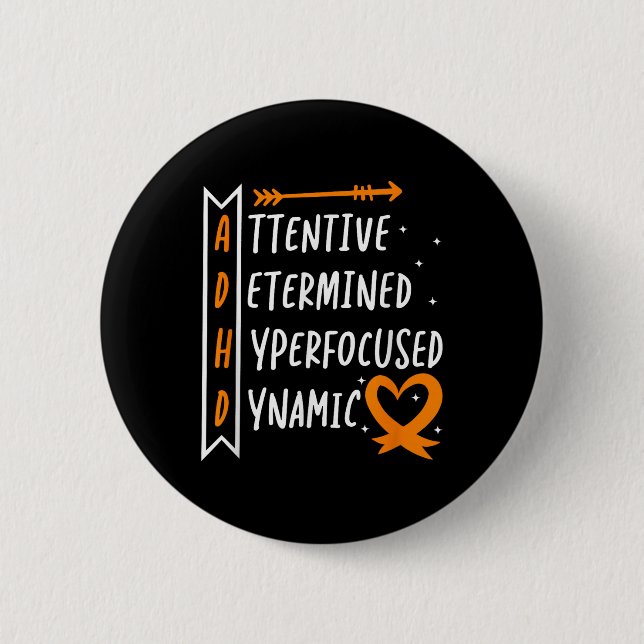 Badge Rond 5 Cm Sensibilisation Adhd (Devant)