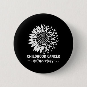 Badge Rond 5 Cm Sensibilisation au cancer chez l'enfant Tournesol