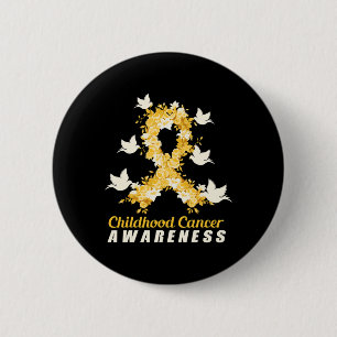 Badge Rond 5 Cm Sensibilisation au cancer chez les enfants Oiseaux