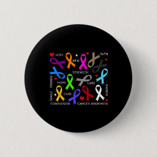 Badge Rond 5 Cm Sensibilisation au cancer - Combattre les rubans c