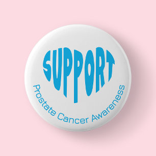 Badge Rond 5 Cm Sensibilisation au cancer de la prostate bleu et b