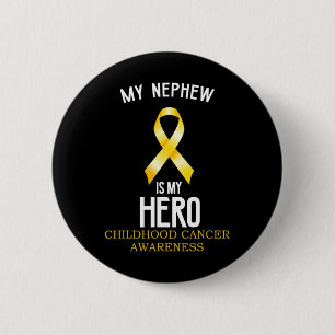 Badge Rond 5 Cm Sensibilisation au cancer de l'enfance Mon neveu e