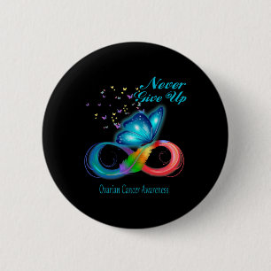 Badge Rond 5 Cm Sensibilisation au cancer de l'ovaire papillon