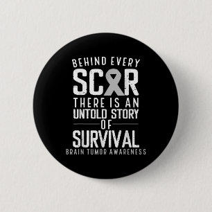 Badge Rond 5 Cm Sensibilisation au cancer du cerveau Survivant Gri