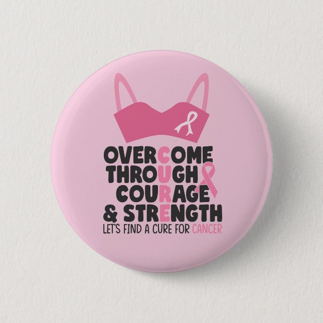Badge Rond 5 Cm Sensibilisation au cancer du sein (Devant)