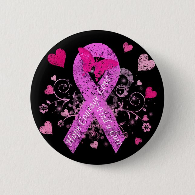 Badge Rond 5 Cm Sensibilisation au cancer du sein (Devant)