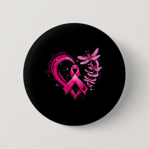 Badge Rond 5 Cm Sensibilisation au cancer du sein Dragonflies card