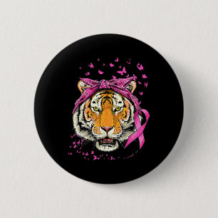 Badge Rond 5 Cm Sensibilisation au cancer du sein du tigre Cancer