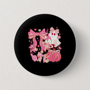 Badge Rond 5 Cm Sensibilisation au cancer du sein Fantôme Coquette