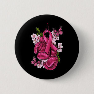 Badge Rond 5 Cm Sensibilisation au cancer du sein Gants en boîte r