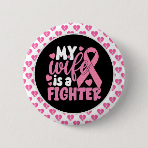 Badge Rond 5 Cm Sensibilisation au cancer du sein rose Ma femme es