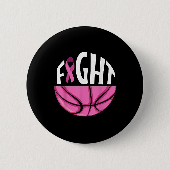 Badge Rond 5 Cm Sensibilisation au cancer du sein Thé de basket-ba (Devant)