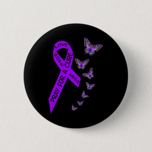 Badge Rond 5 Cm Sensibilisation au cancer pancréatique papillon fé