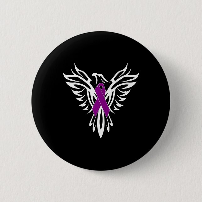 Badge Rond 5 Cm Sensibilisation au cancer pancréatique Ruban viole (Devant)