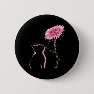 Badge Rond 5 Cm Sensibilisation au cancer Ruban rose Fleur de marg