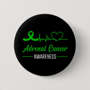 Badge Rond 5 Cm Sensibilisation au cancer surrénal Ruban vert Carb