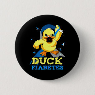 Badge Rond 5 Cm Sensibilisation Au Diabète Fiabète De Canard Pour