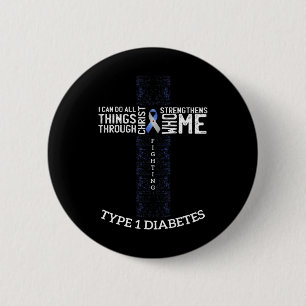 Badge Rond 5 Cm Sensibilisation au diabète Guerrier diabétique Cad