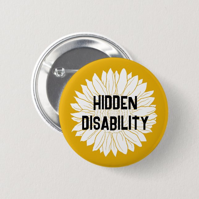 Badge Rond 5 Cm sensibilisation au handicap caché (Devant & derrière)