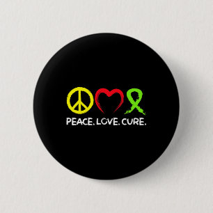 Badge Rond 5 Cm Sensibilisation au lymphome Paix Amour Guérison