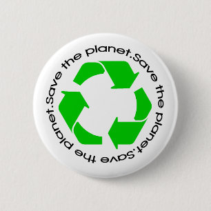 Badge Rond 5 Cm Sensibilisation au recyclage   Enregistrer le bout