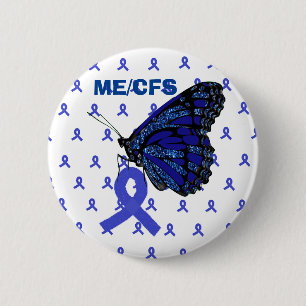 Badge Rond 5 Cm Sensibilisation au ruban bleu et au papillon du ME