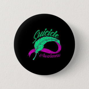 Badge Rond 5 Cm Sensibilisation au suicide Ailes Santé mentale Joy