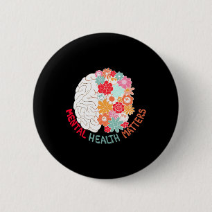 Badge Rond 5 Cm Sensibilisation Au Suicide Du Cerveau Fleur Santé