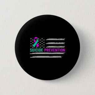 Badge Rond 5 Cm Sensibilisation au suicide États-Unis drapeau amér