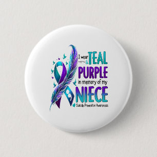 Badge Rond 5 Cm Sensibilisation Au Suicide Je Porte Le Purple Turq