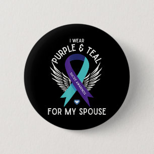 Badge Rond 5 Cm Sensibilisation Au Suicide Je Porte Le Turquoise E