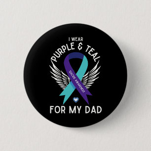 Badge Rond 5 Cm Sensibilisation Au Suicide Je Porte Le Turquoise E