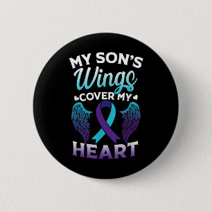 Badge Rond 5 Cm Sensibilisation au suicide Mémoire de son ailes Co