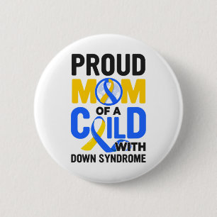 Badge Rond 5 Cm Sensibilisation au syndrome de Down Fière maman