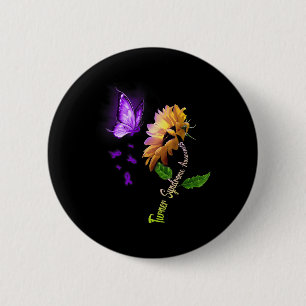 Badge Rond 5 Cm Sensibilisation au syndrome du tournesol papillon